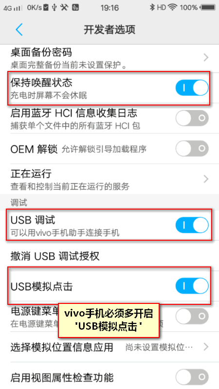 vivo开发者选项